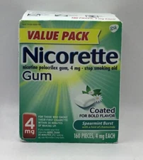 Nicorette 4 MG Spearmint Burst Nicotine Gum 160CT 9/26