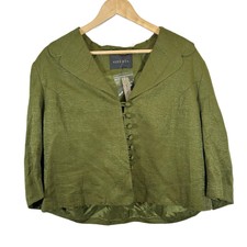 Alex & Co Green Wide Collared Bolero Uk 20 Nwt