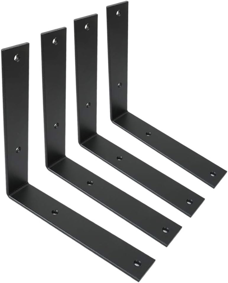 WINKER 8 Inch Heavy Duty Black Shelf Bracket 8x8x1.5 Inches
