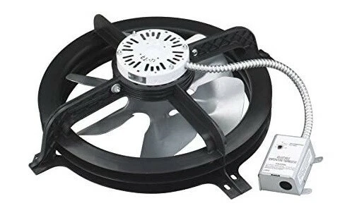16u0026#034; Attic Roof Fan Exhaust Vent Electric Ventilation Thermostat Gable  Mount Fan | eBay