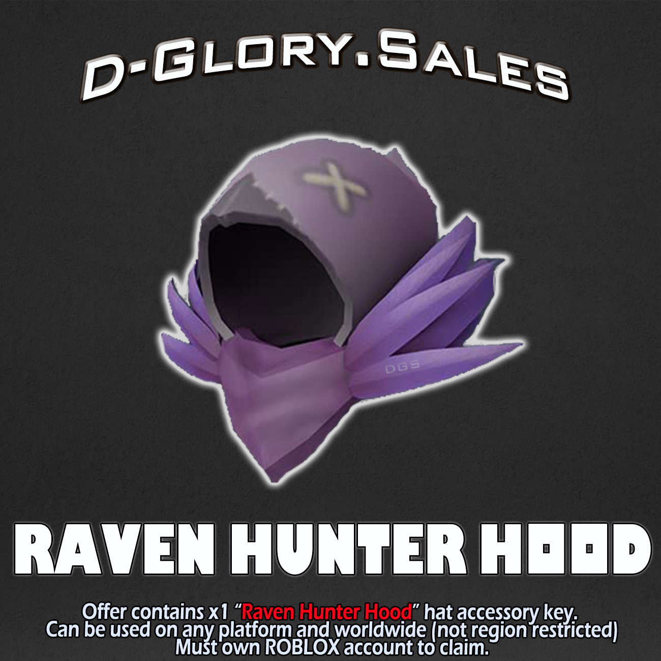 Roblox Raven Hunter Hood Code ( Prime Gaming), Video Gaming, Gaming  Accessories, In-Game Products on Carousell