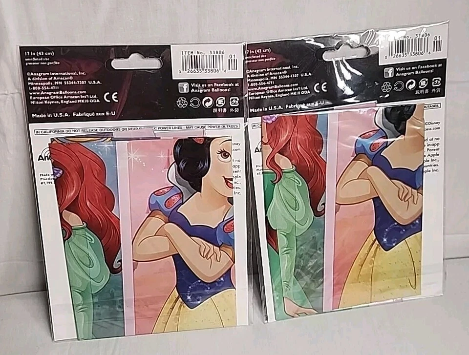 Globo de aluminio 17" Disney Dream Big Princess 2 caras 33806 cumpleaños amscan cantidad 2 Foto 2 de 4