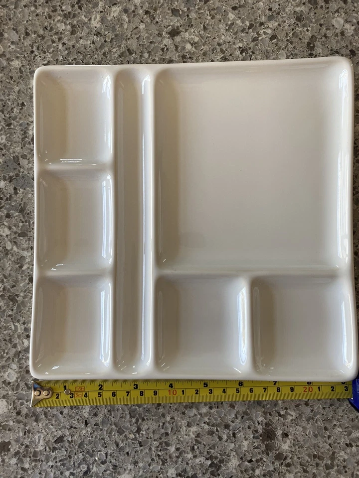 CRATE & BARREL 9” Square White Fondue Sushi Plate Dish *NEW* - Image 3 of 4