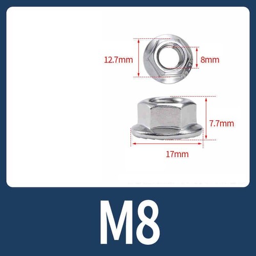 Flanged Nuts A2 Stainless Steel Nylon Insert Non Serrated Locking Nuts M3-M12 - Picture 11 of 13