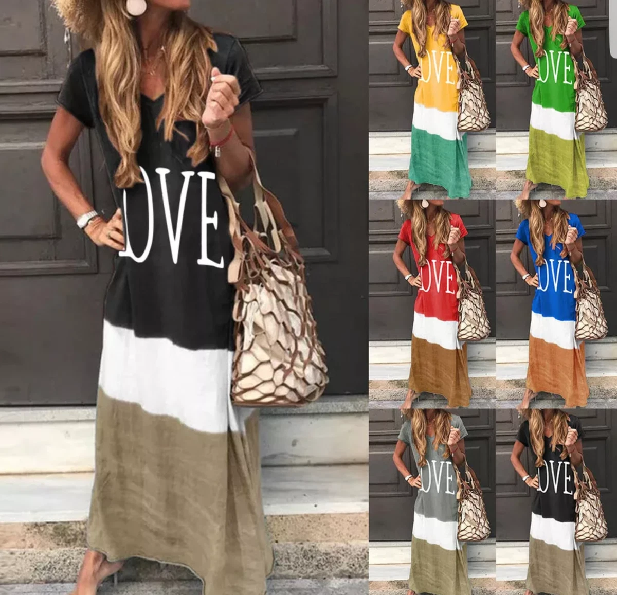 ABITO VESTITO LUNGO DONNA ESTIVO eBay