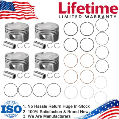 For 2014-20 Hyundai Elantra Kia Soul Forte 1.6T Turbo Set of 4 STD Piston & Ring