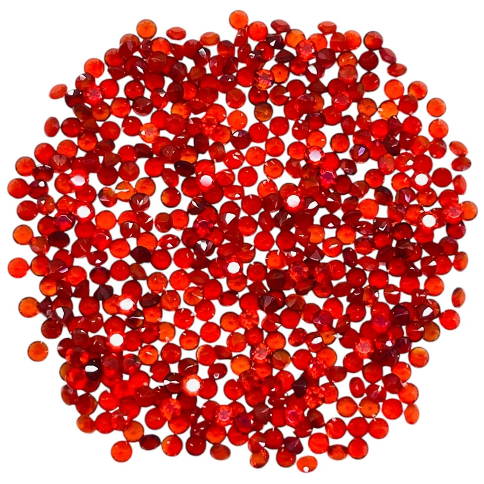 100 Pcs Natural Orange Onyx 2mm Round Diamond Cut Calibrated Loose Gemstones Lot - Image 4 of 4