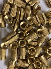 JOB LOT OF 500 INSERTS 6MM THREAD BRASS TURNED WOOD INSERTS. BRAND NEW 12MM LONG
