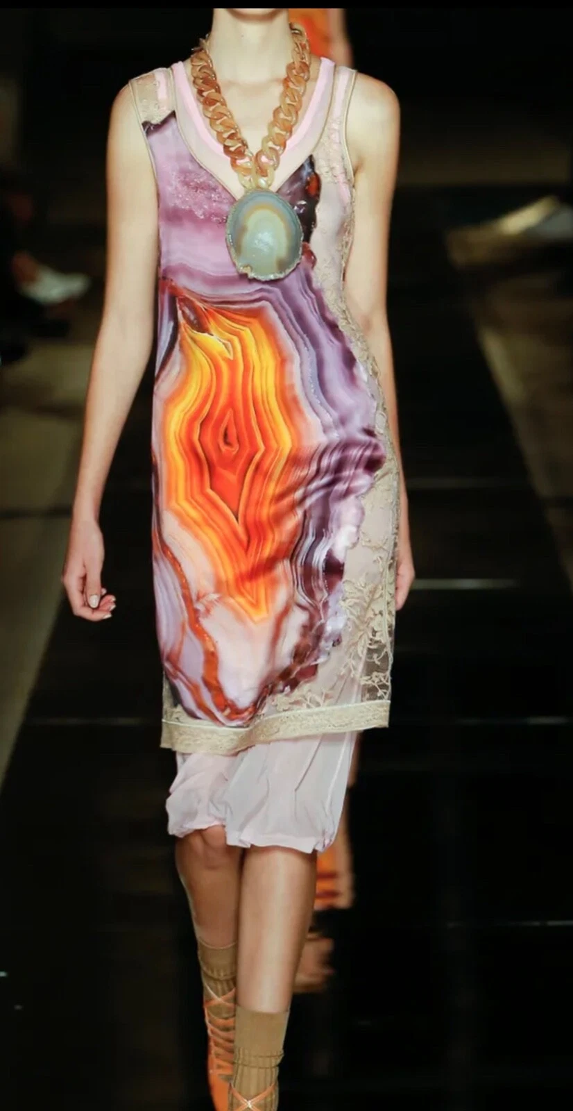 Givenchy Pista S 2017 nuova con etichetta $3295. Abito slip seta pizzo multicolore US2 F36