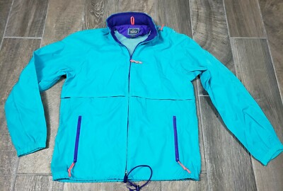 VTG Woolrich 4121 Windbreaker Teal Purple Pink Packable Hood
