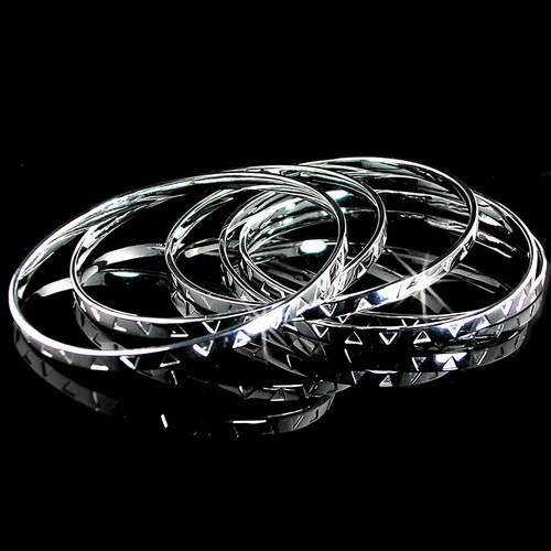 65MM HIGH POLISHED EMBOSSED BANGLE BRACELET_#05-ML__925 STERLING SILVER - Picture 7 of 8