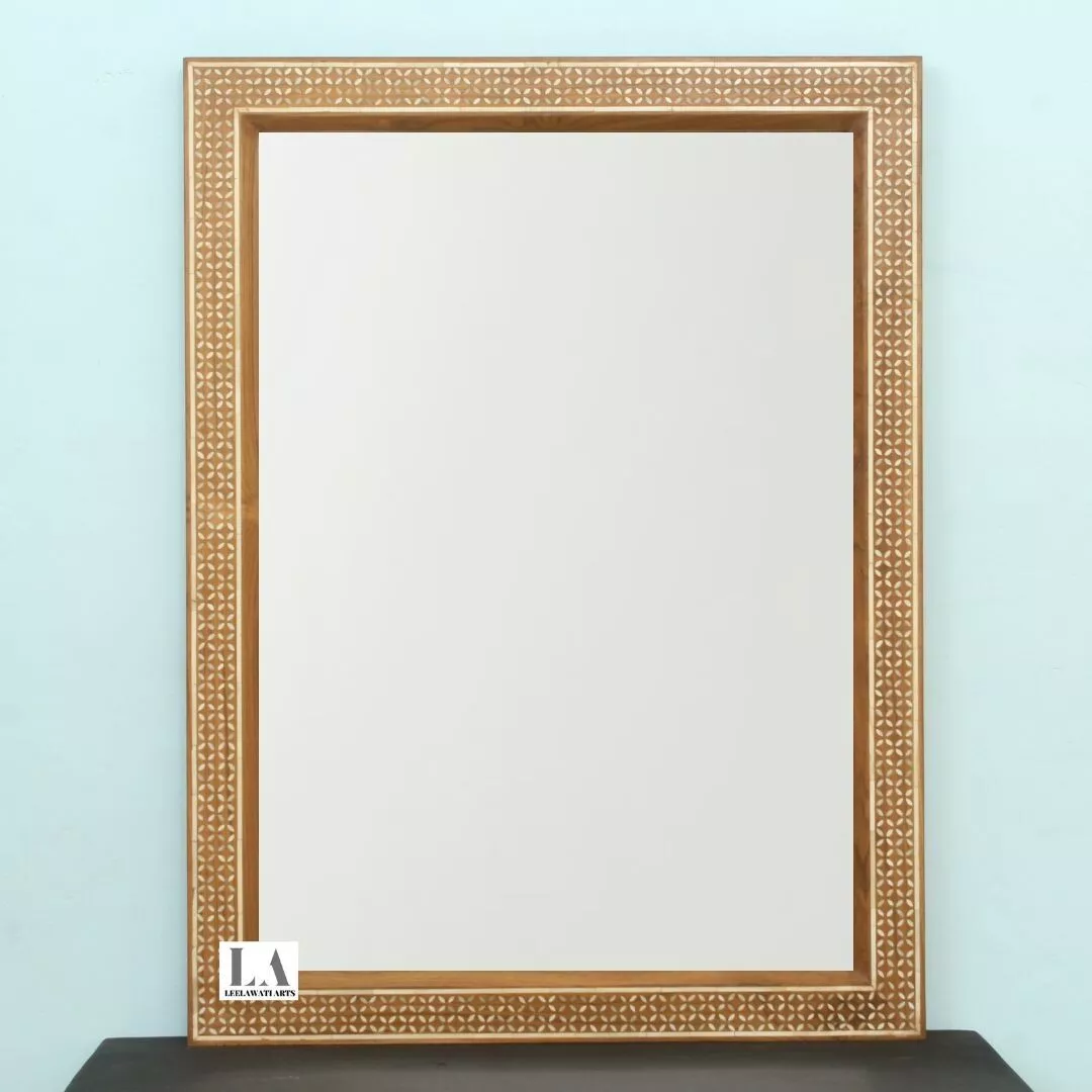 Home Decor Wood Bone Inlay Mirror Frame And Handmade Antique Design Mirror Frame