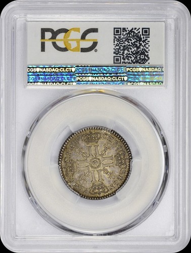 1720 ECU FINEST @ NGC & PCGS SP64 1720 1/3 ECU FRANCE MAZ-2227A UBER-TONED LXV - Picture 4 of 7