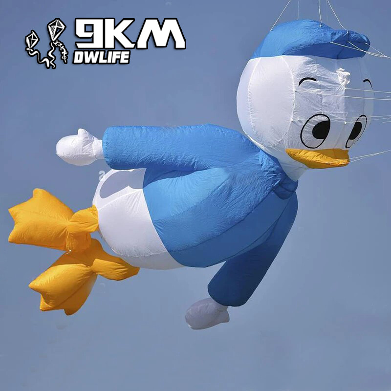 Cometa de pato 9 km 3 m línea 30D colgante de lavandería suave inflable cometa de espectáculo para festival