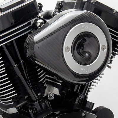 S&S Stealth Air Cleaner Kit w/Carbon Fiber Teardrop Cover #170-0498