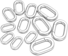 12Pcs Carabiner Clip Pendant Clasps Silver Necklace Clasp and Closures, Bracel