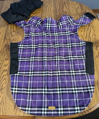 Kuoser Winter Dog Coat, Waterproof, Reversible, Purple Plaid for Large Dogs 4XL
