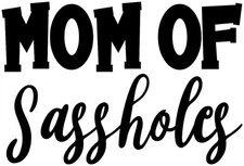 Vinyl Decal for Window - Mom of Sassholes, Various Colors & Sizes