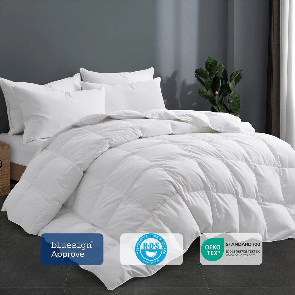 All Season White Goose Feather Down Comforter Duvet Insert - Image 2 of 4
