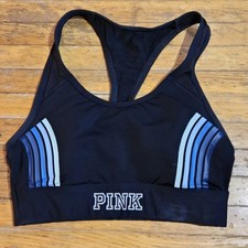PINK Victoria's Secret Ultimate Padded Racer Back Sports Bra Black Women's XS