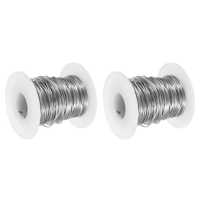 18 Gauge Jewelry Copper Wire, 2 Roll 17m/56Ft Copper Wire Craft Wire, Silver