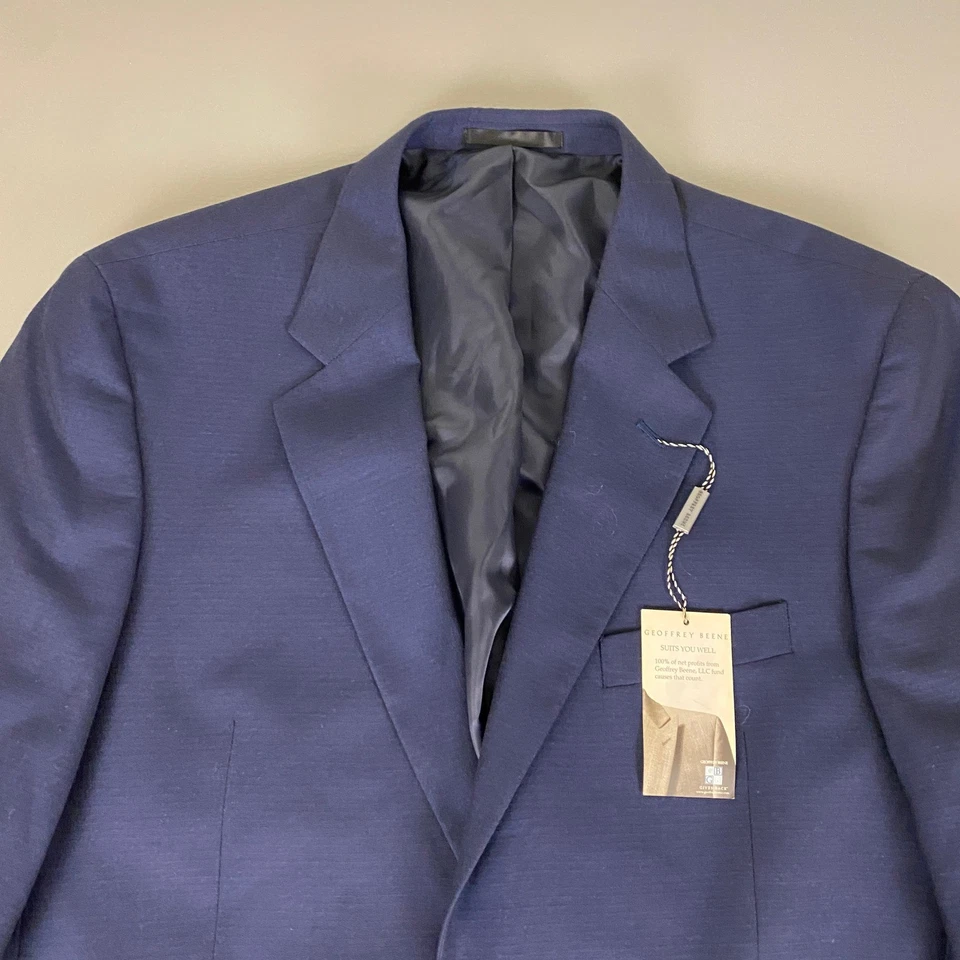 Geoffrey Beene Blazer Traje Chaqueta Para Hombre 48S Azul Marino Clásico Profesional Nuevo con Etiquetas Foto 2 de 4