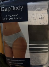 GapBody Women's 5-Pack Organic Cotton Stretch Bikini Panties, Ladies XXL-NWT