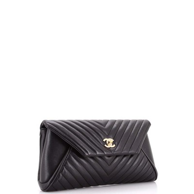 Chanel Fold Up Again Clutch Chevron Sheepskin | eBay