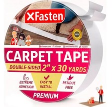 Double Sided Carpet Tape 2" x 30 Yards - Heavy Duty Anti-Slip Rug Grip, Residue