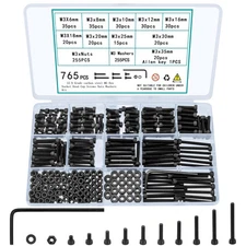 765 Pcs M3 Screws Bolts and Nuts Assortment Kit, Small M3, Silver" or "Gray