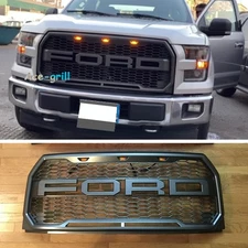 Grille For Ford F150 F-150 2015-2017 Raptor Style Front Bumper Grill w/Letters