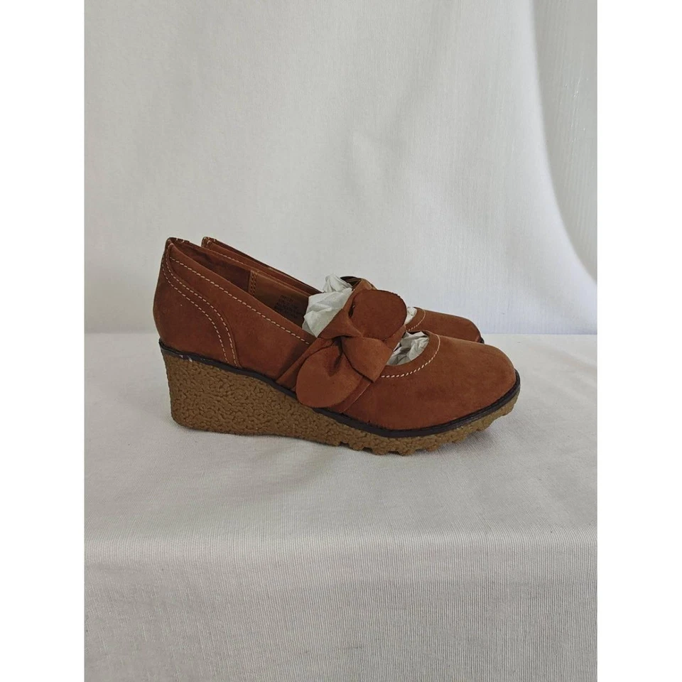 Mia Kids обувь Addie Mary Jane на танкетке коричневый желтовато-коричневый круглый носок искусственной замши новый 13 - Изображение 2 из 4