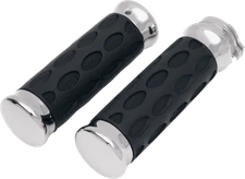 Drag Specialties 0630-0372 Custom Rubber Grips Chrome