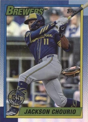 Jackson Chourio 2025 Topps Update #U90-8 Brewers 1990 Rainbow Foil