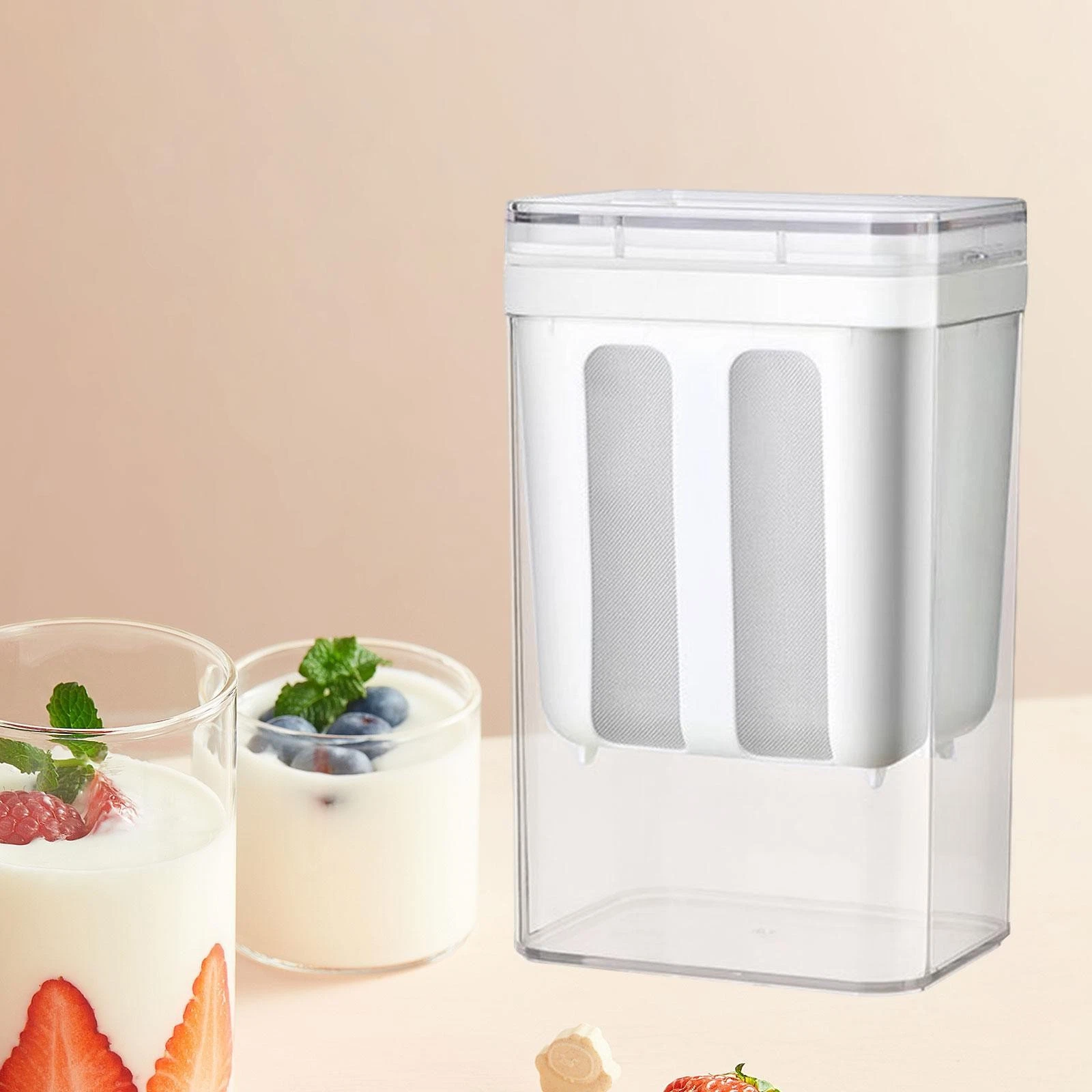 Yogurt Strainer Food Strainer Nut Milk Container with Lid