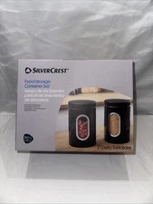 Silvercrest Black Storage Container Set - Set of 2 1.5l Each BPA Free - NIB
