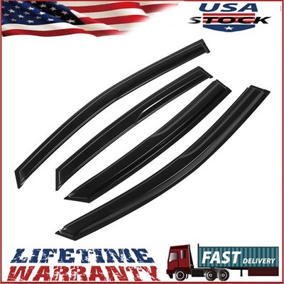 JDM Mugen Style Window Visors for 2013-2020 Ford Fusion Tape On Rain Guard 4PC