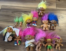 Vtg Troll Doll Lot of 13 Gem Belly Treasure Trolls Ace Novelty Mixed Mini 90s