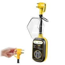 30 Amp to 50 Amp RV Adapter with Surge Protector, Waterproof 30M/50F Yellow