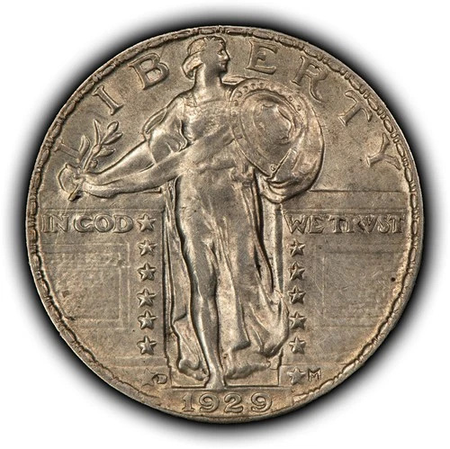 1929-D 25c Standing Liberty Silver Quarter - AU/UNC - SKU-Y6412