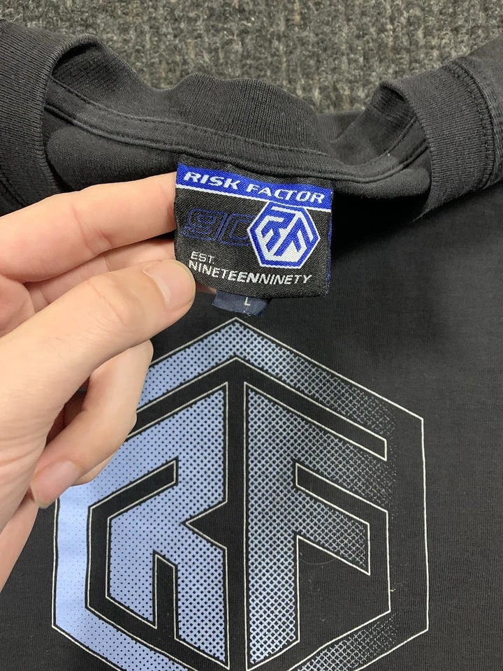 Camisa patinadora vintage de los años 2000 Risk Factor manga larga talla grande Foto 4 de 4