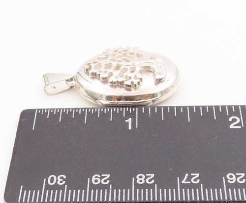 925 Sterling Silver Vintage Pendant Tree Of Life Carved Photo Locket PT24540 - Picture 7 of 8