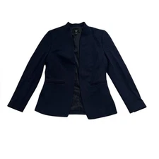J.Crew 365 Womens 2 Navy Blue Blazer Stretch Twill Jacket Career Office Workwear