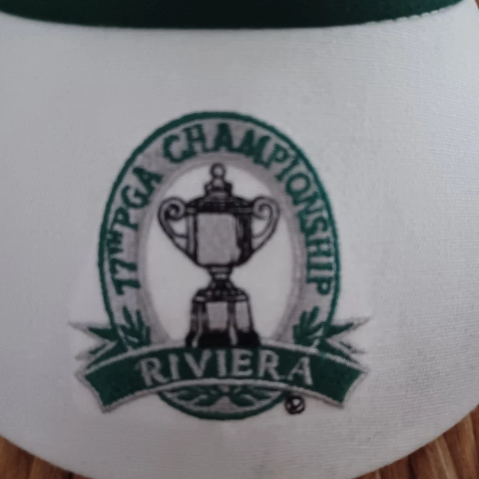 Винтаж 1995 77-й чемпионат PGA на Riviera козырек белый/зеленый женский гольф - Изображение 2 из 4