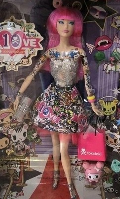 BARBIE ''TOKIDOKI'' DOLL PINK HAIR TATTOOS CMV57 BLACK LABEL 10TH ANNIV NIB NRFB