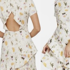 Zimmermann Rife Sun Dress Size 0 AU 8 US 4 Linen Floral Dandelion Ruffle