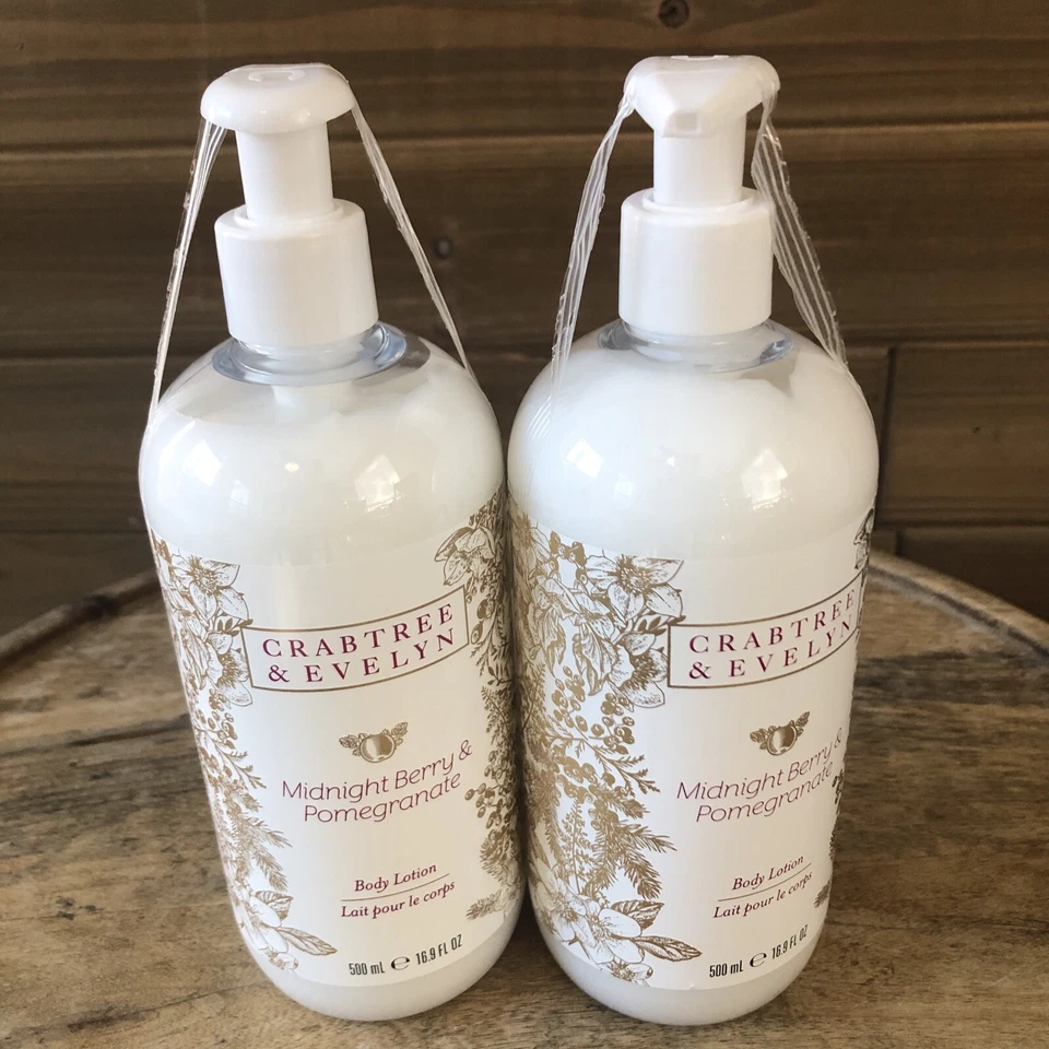 (2) Loción corporal Crabtree & Evelyn granada y bayas de medianoche 16,9 oz cada una Foto 2 de 4