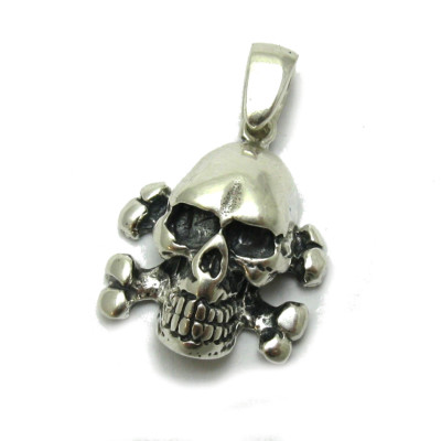 Genuine Sterling Silver Pendant Skull Solid Hallmarked 925 Handmade
