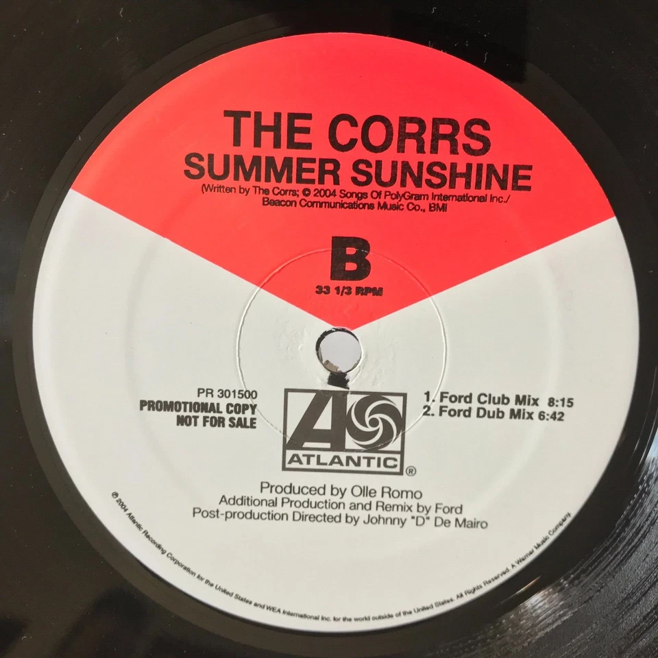 The Corrs – Summer Sunshine 2 x 12 US Vinyl PROMO 2004 *DL — 第 3/4 张图片