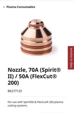 LINCOLN PLASMA NOZZLE (70 Amp) Spirit 2 (50Amp) Flexcut 200